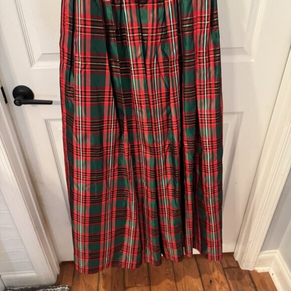 Vintage Scott McClintock Dress Women's 12 Black Velvet Tartan Plaid Holiday Maxi - Picture 3 of 13